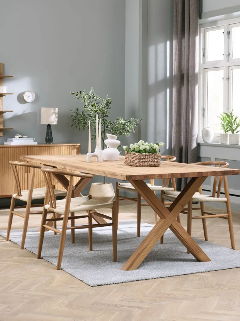 GRIBSKOV + GUDERUPGRIBSKOV L230 table chêne naturel + 4 GUDERUP chaises chêne-JYSK Outlet