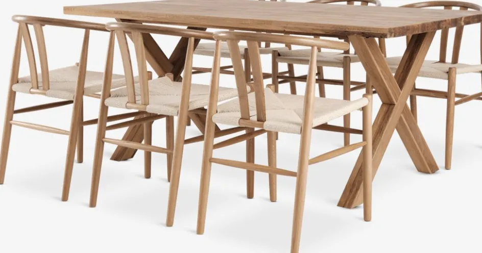 GRIBSKOV + GUDERUPGRIBSKOV L230 table chêne naturel + 4 GUDERUP chaises chêne-JYSK Outlet
