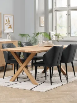 GRIBSKOV + LUNDERSKOVGRIBSKOV L180 table chêne + 4 LUNDERSKOV chaises anthracite-JYSK