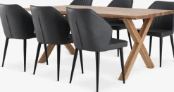 GRIBSKOV + LUNDERSKOVGRIBSKOV L230 table chêne + 4 LUNDERSKOV chaises anthracite-JYSK Discount