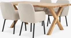 GRIBSKOV + SOTTRUPGRIBSKOV L180 table chêne naturel + 4 SOTTRUP chaises beige-JYSK Best