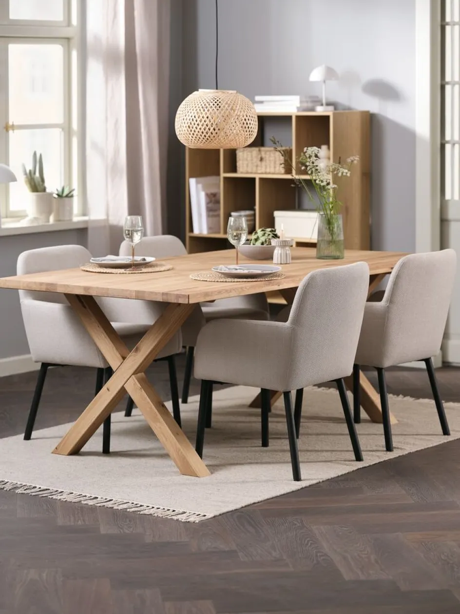 GRIBSKOV + SOTTRUPGRIBSKOV L180 table chêne naturel + 4 SOTTRUP chaises beige-JYSK Best