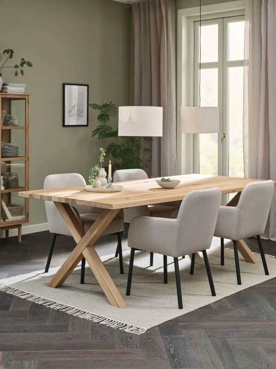 GRIBSKOV + SOTTRUPGRIBSKOV L230 table chêne naturel + 4 SOTTRUP chaises beige-JYSK Discount