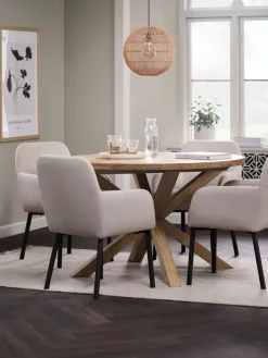 GRIBSKOV + SOTTRUPGRIBSKOV Ø120 table chêne naturel + 4 SOTTRUP chaises beige-JYSK