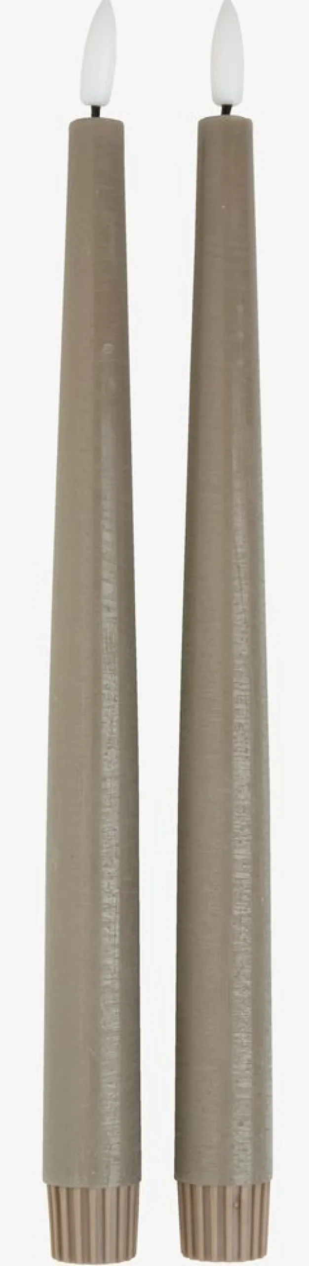 GUDMUNDBougie LED GUDMUND H29cm gris 2pcs/pqt-JYSK Best