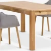 HAGE + ADSLEVHAGE L190 table chêne naturel +4 ADSLEV chaises velours gris-JYSK Clearance