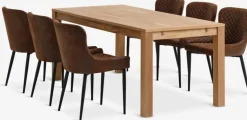 HAGE + PEBRINGEHAGE L190 table chêne naturel + 4 PEBRINGE chaises brun/noir-JYSK Outlet