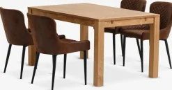 HAGE + PEBRINGEHAGE L150 table chêne naturel + 4 PEBRINGE chaises brun/noir-JYSK Hot