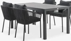 HAGEN + GILJAHAGEN L160 table + 4 GILJA chaises gris-JUTLANDIA Online