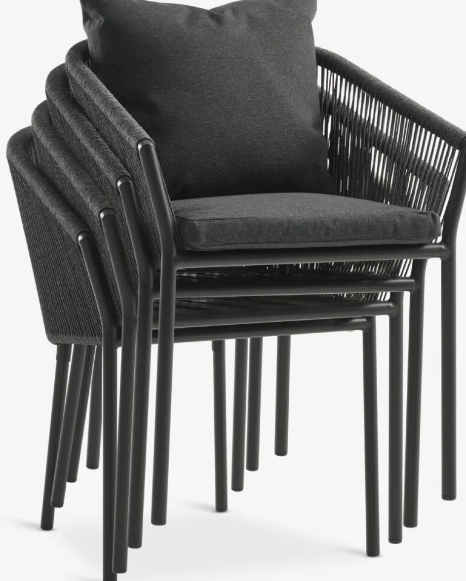 HAGEN + GILJAHAGEN L160 table + 4 GILJA chaises gris-JUTLANDIA Online