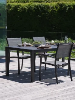 HAGEN + STRANDBYHAGEN L214 table + 4 STRANDBY chaises gris-JUTLANDIA Hot