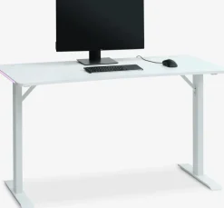 HALBJERGBureau gaming HALBJERG 65x135 a/LED blanc-JYSK Online