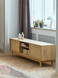 HALMSTADMeuble TV HALMSTAD 2 portes coulissantes coloris chêne chaud-JYSK Best