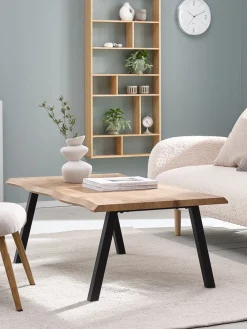 HALSKOVTable basse HALSKOV 70x120 coloris chêne naturel/noir-JYSK New