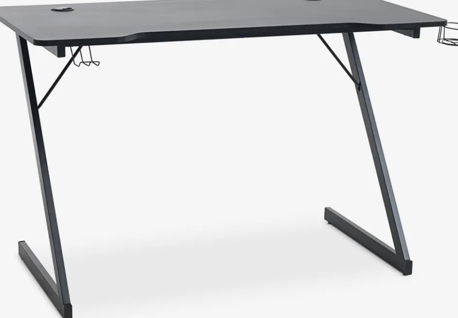 HALSTEDBureau gaming HALSTED 60x120 a/porte-gobelet+écouteurs noir-JYSK Best