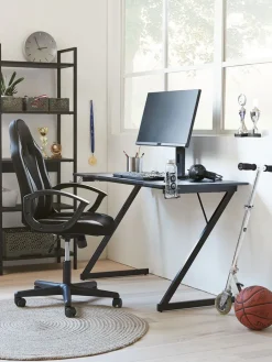 HALSTEDBureau gaming HALSTED 60x120 a/porte-gobelet+écouteurs noir-JYSK Best