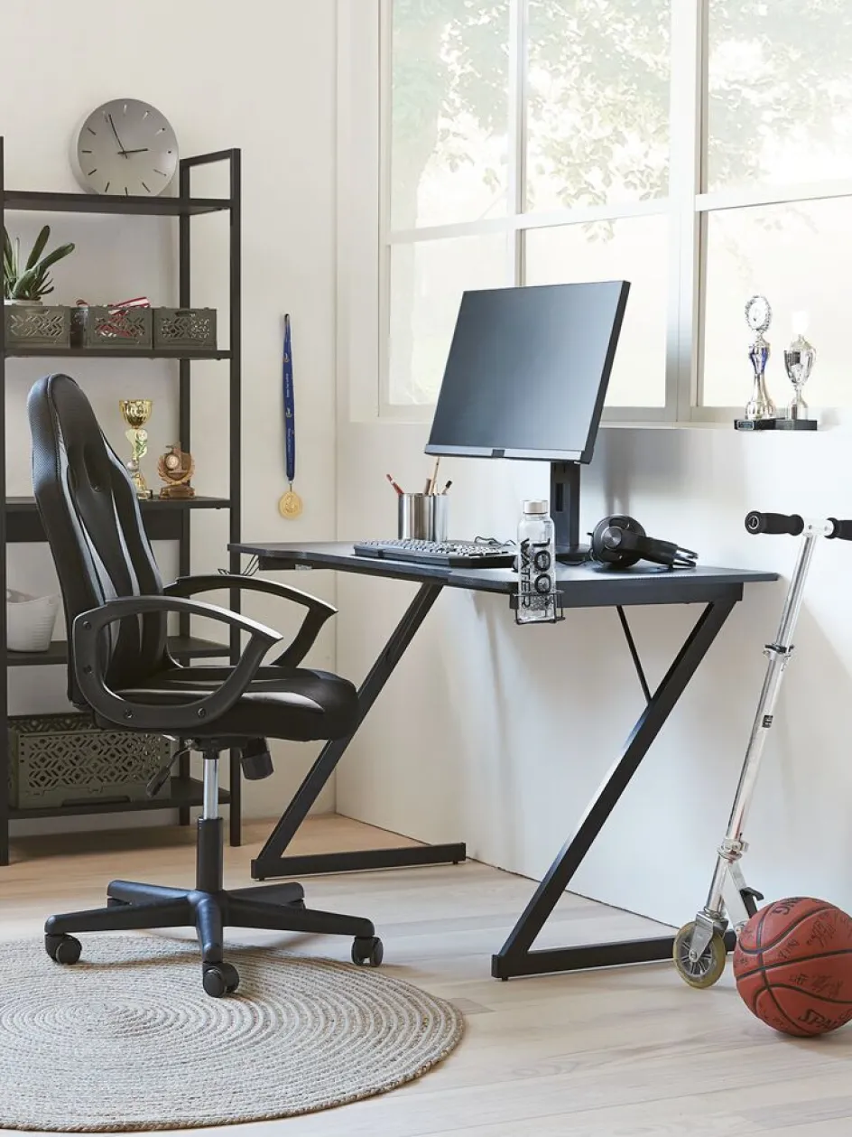 HALSTEDBureau gaming HALSTED 60x120 a/porte-gobelet+écouteurs noir-JYSK Best