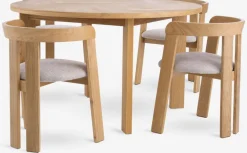 HARESKOV + BOVRUPHARESKOV Ø129 table coloris chêne naturel + 4 BOVRUP chaises-JYSK Hot