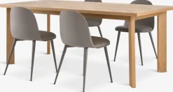 HARESKOV + ULDALHARESKOV L200 table coloris chêne + 4 ULDAL chaises brun-JYSK Sale