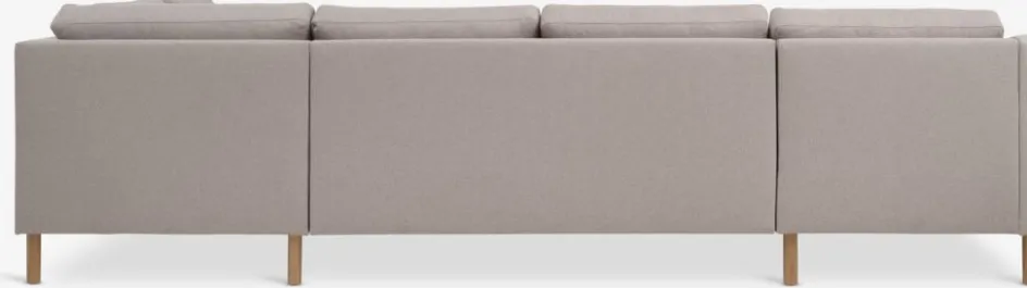 HELLERUPCanapé d'angle HELLERUP droit tissu beige/chêne-JYSK Online