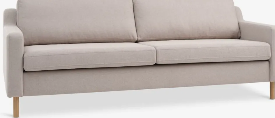 HELLERUPCanapé HELLERUP 3 places tissu beige/chêne-JYSK Sale