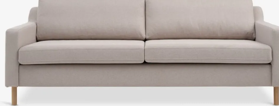 HELLERUPCanapé HELLERUP 3 places tissu beige/chêne-JYSK Sale