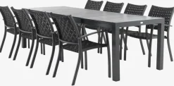 HESTEHAVE + GLOMFJORDHESTEHAVE L205/275 table + 4 GLOMFJORD chaises noir-JUTLANDIA Hot