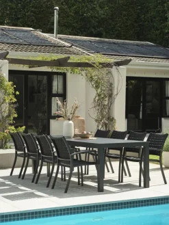 HESTEHAVE + GLOMFJORDHESTEHAVE L205/275 table + 4 GLOMFJORD chaises noir-JUTLANDIA Hot
