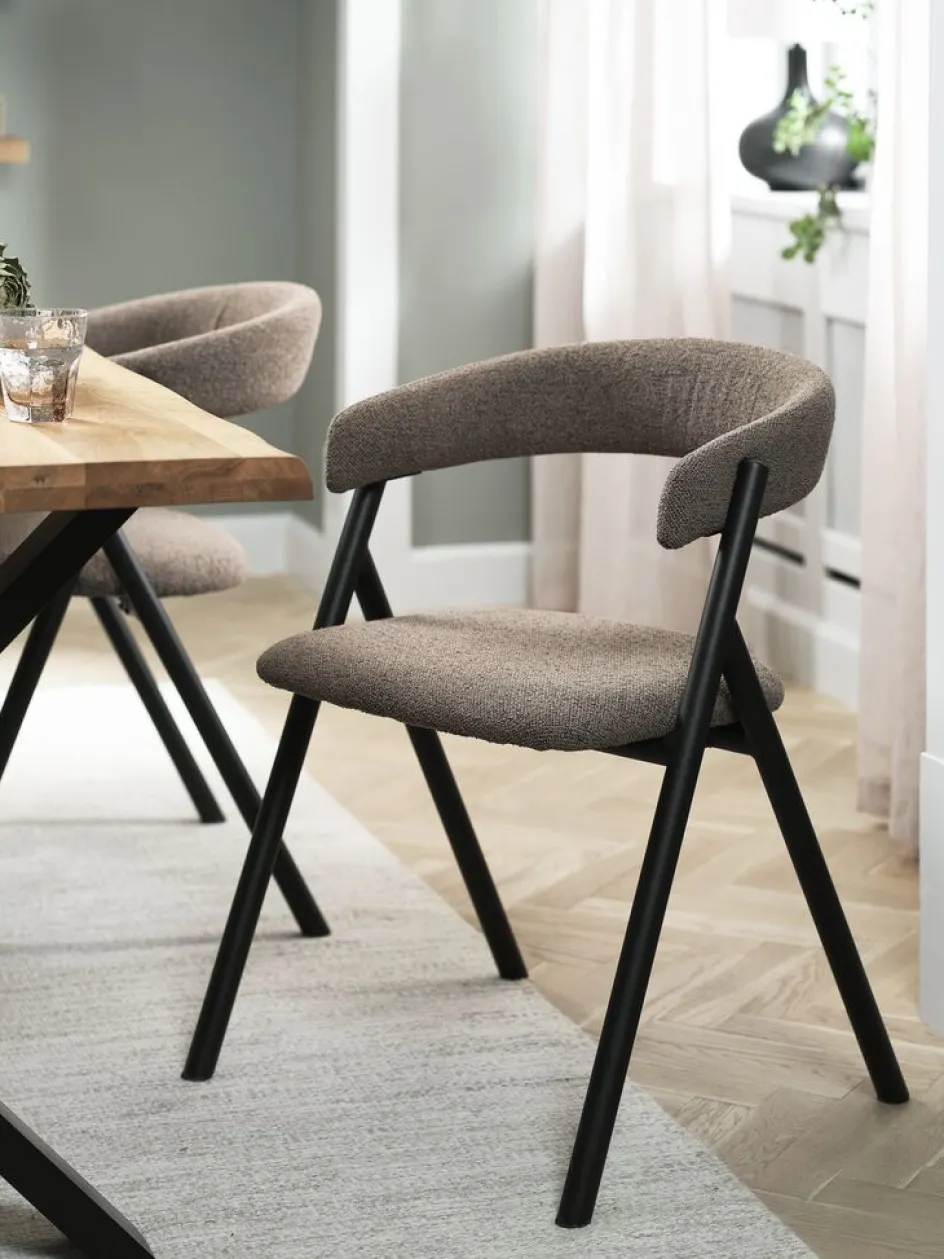 HINDEVADChaise HINDEVAD tissu brun clair/noir-JYSK Best