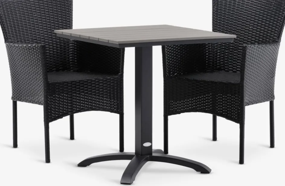 HOBRO + AIDTHOBRO L70 table + 2 AIDT chaises noir-JYSK Clearance
