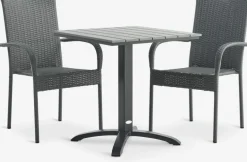 HOBRO + GUDHJEMHOBRO L70 table + 2 GUDHJEM chaises gris-JYSK Hot