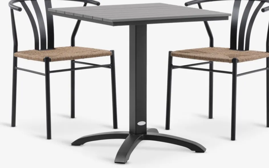 HOBRO + TAGMARKHOBRO L70 table + 2 TAGMARK chaises noir-JUTLANDIA New