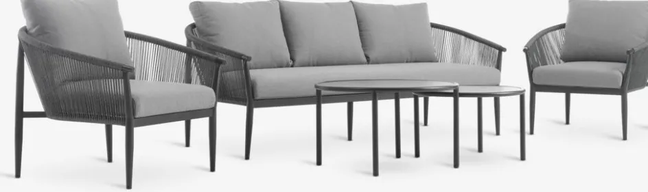 HOLMESTRANDEnsemble lounge HOLMESTRAND 5 personnes gris-JUTLANDIA Best