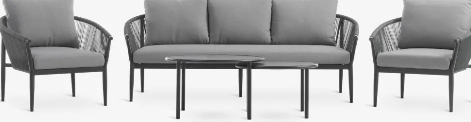 HOLMESTRANDEnsemble lounge HOLMESTRAND 5 personnes gris-JUTLANDIA Best