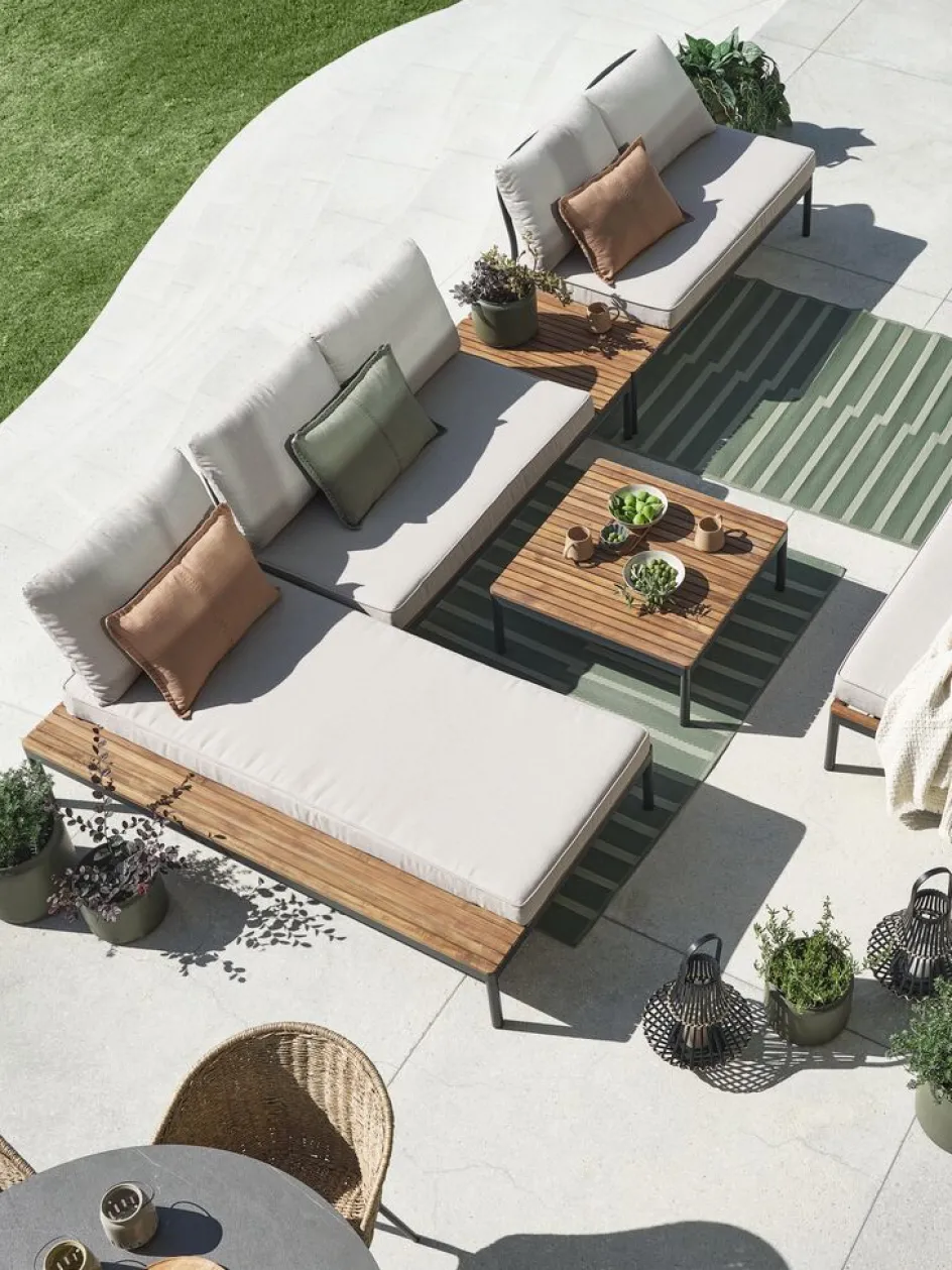 HOUModule lounge HOU méridienne 2 personnes bois d'acacia-JYSK