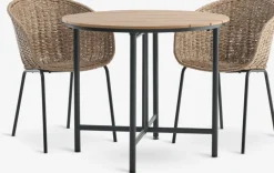HOVVIG + TUERNEHOVVIG L10/90 table + 2 TUERNE chaises naturel-JYSK Online