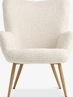 HUNDESTEDFauteuil HUNDESTED tissu teddy blanc cassé/coloris chêne-JYSK Best