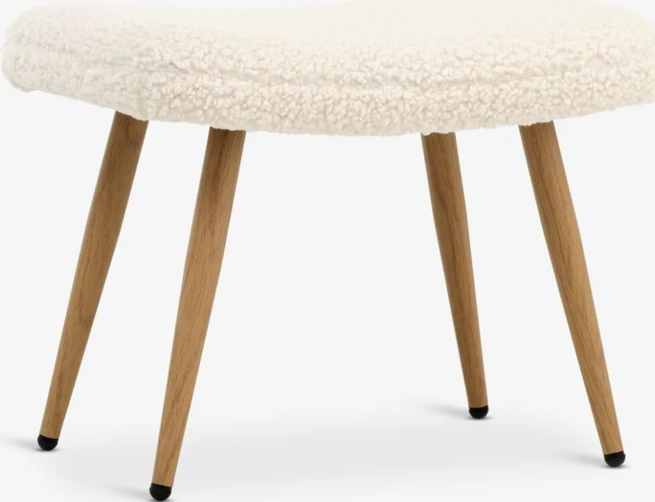 HUNDESTEDRepose-pieds HUNDESTED tissu teddy blanc cassé/coloris chêne-JYSK Hot