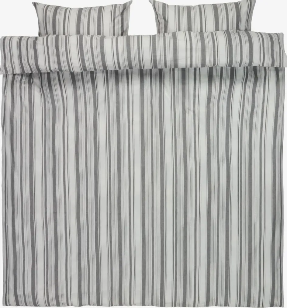 IDAGoldParure de lit IDA Fil teint 240x220 blanc/noir-KRONBORG Sale