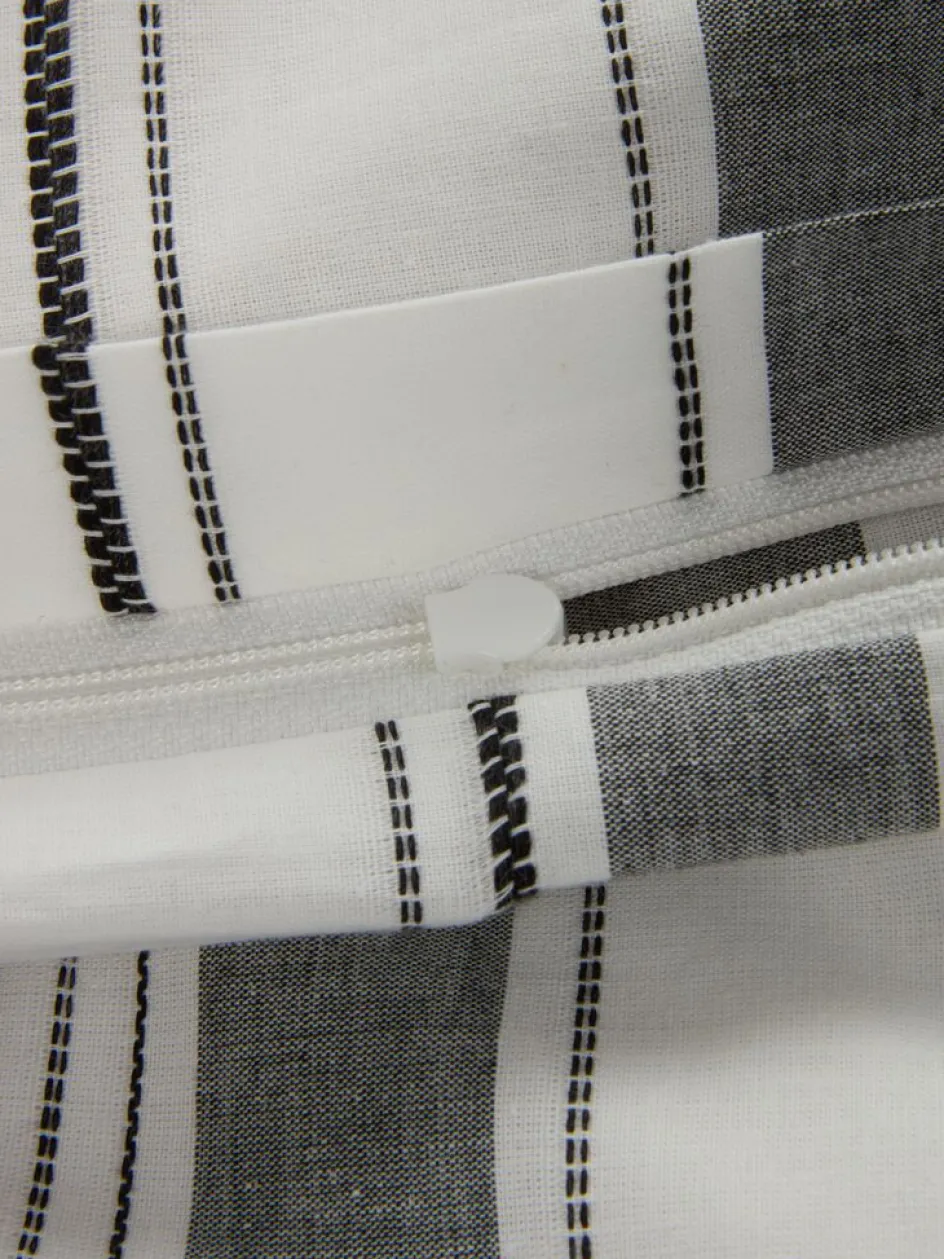 IDAGoldParure de lit IDA Fil teint 240x220 blanc/noir-KRONBORG Sale