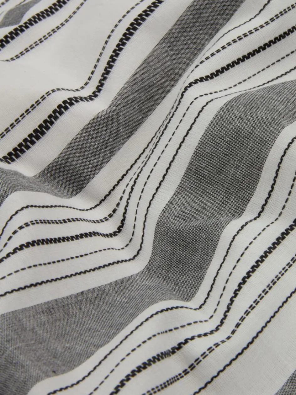 IDAGoldParure de lit IDA Fil teint 240x220 blanc/noir-KRONBORG Sale