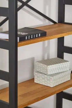 INTRUPÉtagère INTRUP 3 tablettes étroites noir/chêne naturel-Royal Oak Discount