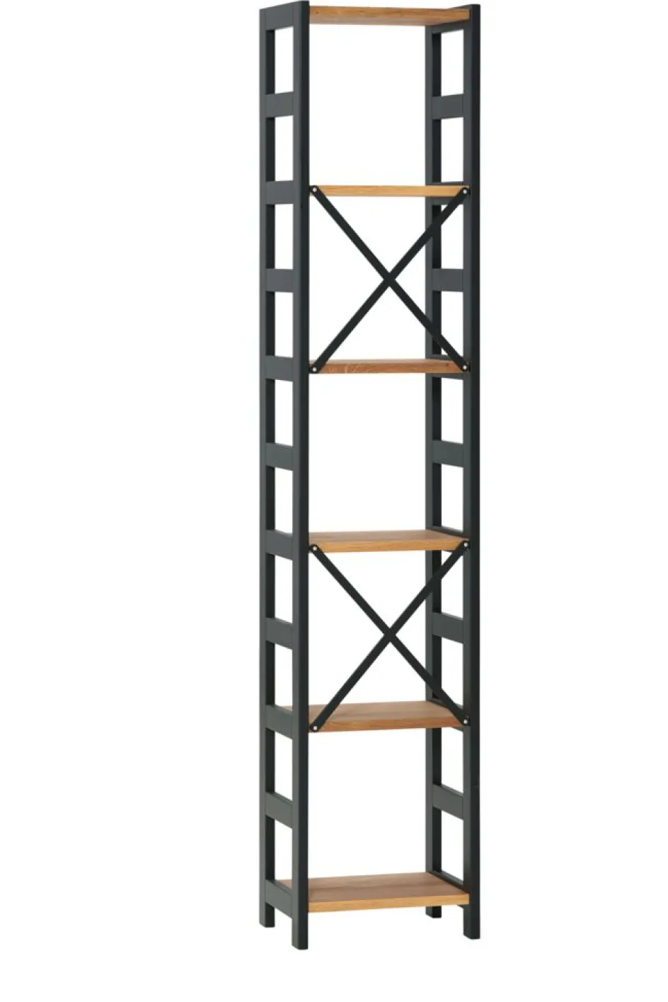 INTRUPÉtagère INTRUP 6 tablettes étroites noir/chêne naturel-Royal Oak Best