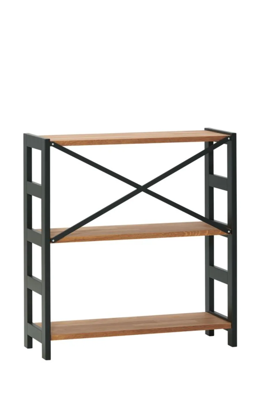 INTRUPÉtagère INTRUP 3 tablettes larges noir/chêne naturel-Royal Oak New