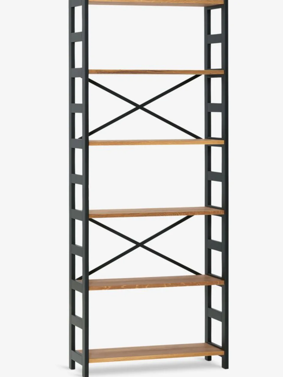 INTRUPÉtagère INTRUP 6 tablettes larges noir/chêne naturel-Royal Oak New