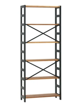 INTRUPÉtagère INTRUP 6 tablettes larges noir/chêne naturel-Royal Oak New