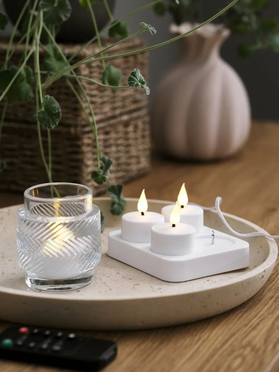 JANSSONBougies chauffe-plat LED JANSSON blanc/noir a/chargeur-JYSK Hot