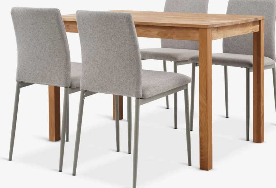 JEGERUP + BRANDEJEGERUP L115 table chêne naturel + 4 BRANDE chaises beige-JYSK Hot