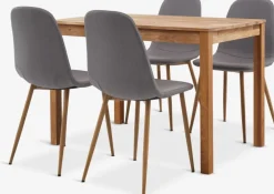 JEGERUP + JONSTRUPJEGERUP L115 table chêne naturel + 4 JONSTRUP chaises gris-JYSK New