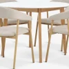 JEGIND + EJSINGJEGIND Ø105 table blanc + 4 EJSING chaises beige/colo. chêne-JYSK New
